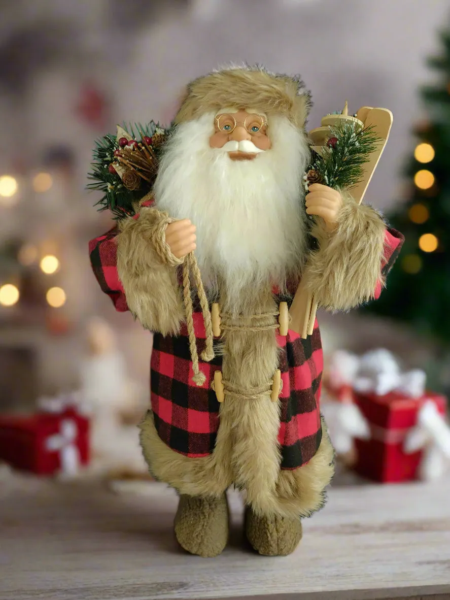 24" Plaid Santa Claus