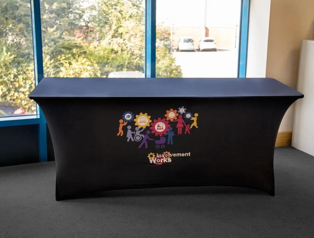 8' Custom Printed Spandex Fitted Table Cover - All Over Print