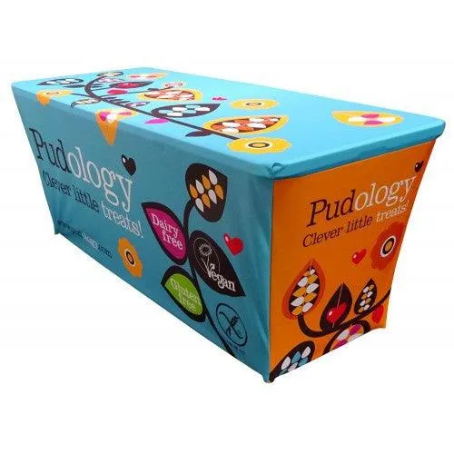 8' Custom Printed Spandex Fitted Table Cover - All Over Print
