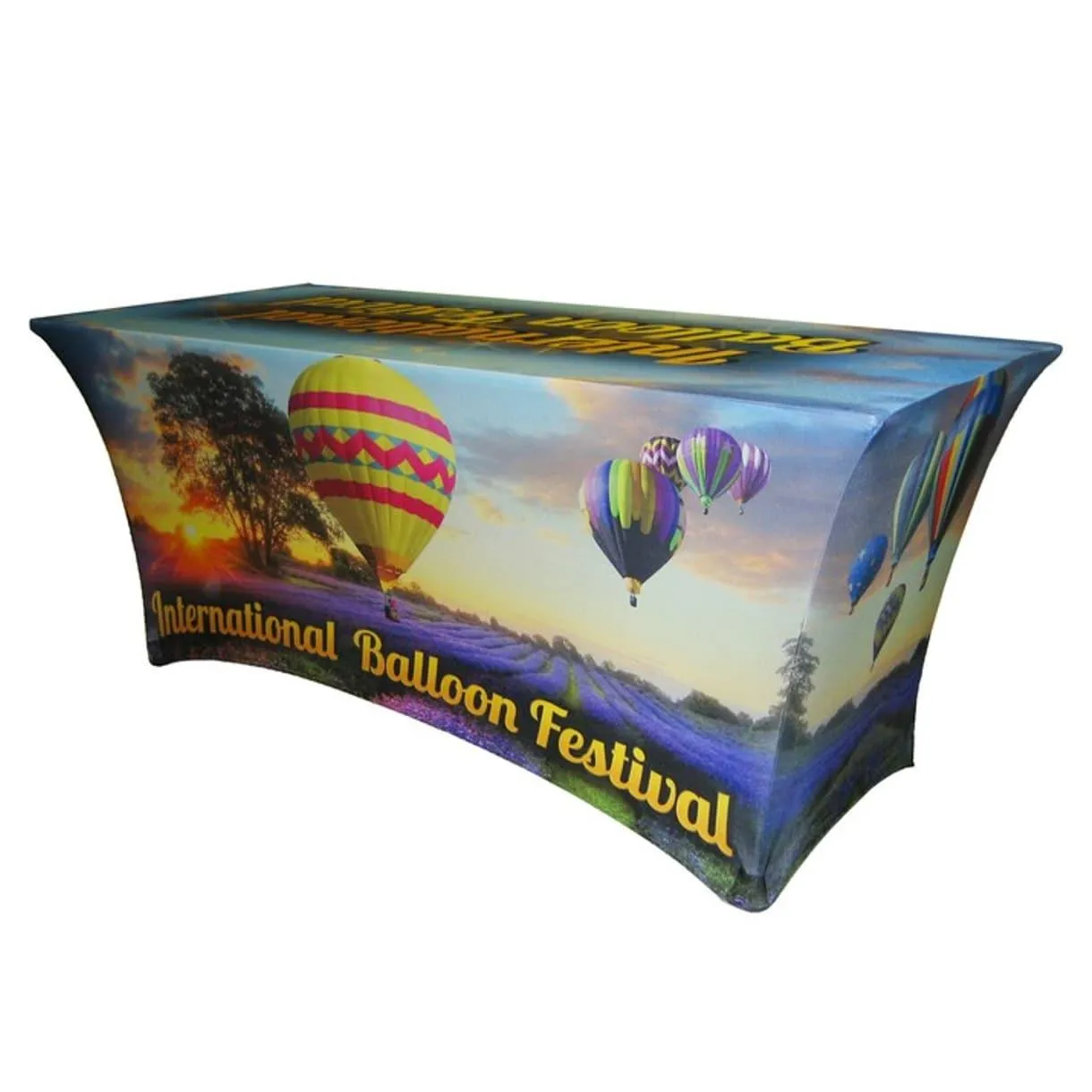 8' Custom Printed Spandex Fitted Table Cover - All Over Print