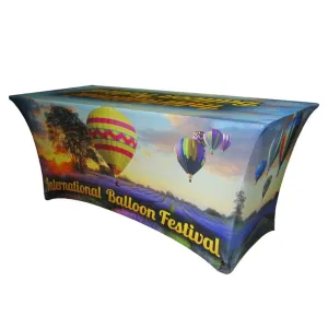 8' Custom Printed Spandex Fitted Table Cover - All Over Print
