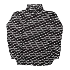 Balenciaga All Over Logo Tech Windbreaker Jacket Black