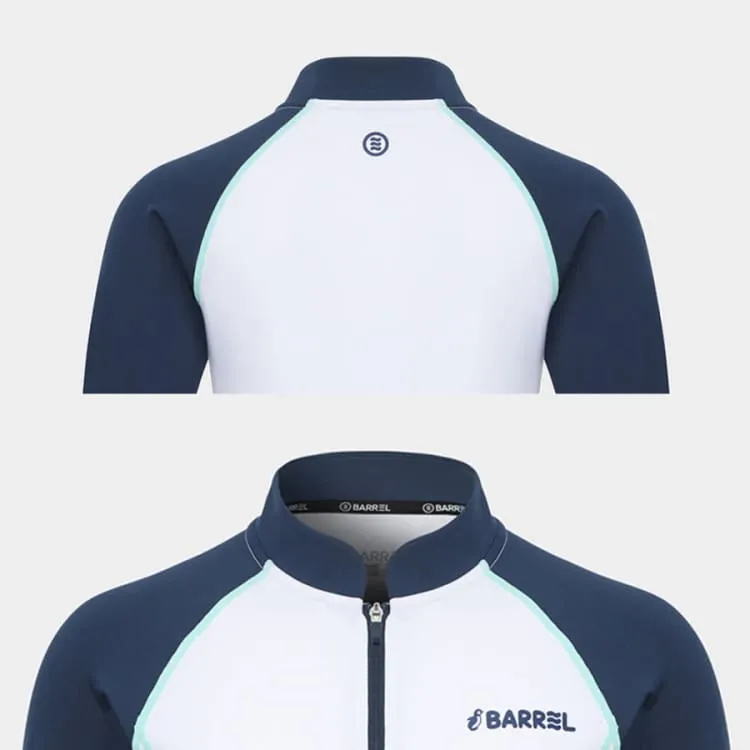 Barrel Kids Essential Zip Up Rash Guard-WHITE