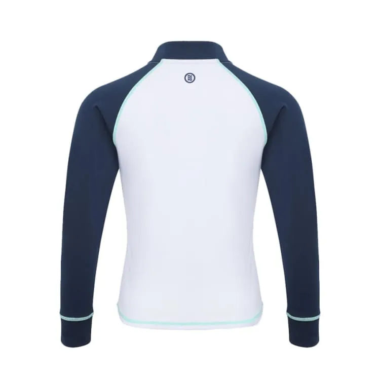 Barrel Kids Essential Zip Up Rash Guard-WHITE