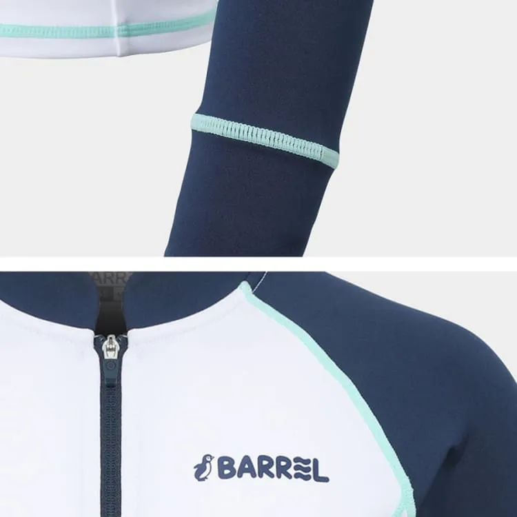 Barrel Kids Essential Zip Up Rash Guard-WHITE