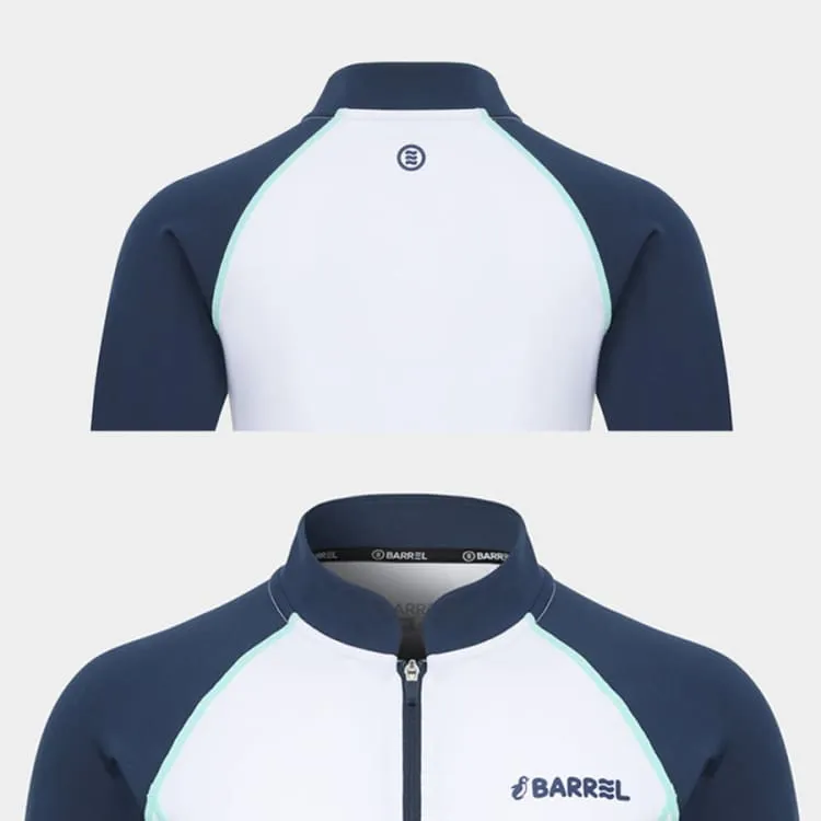Barrel Kids Essential Zip Up Rash Guard-WHITE