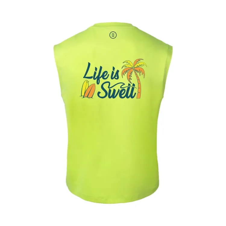 Barrel Men Tropical Sleeveless Rash Guard-GREEN