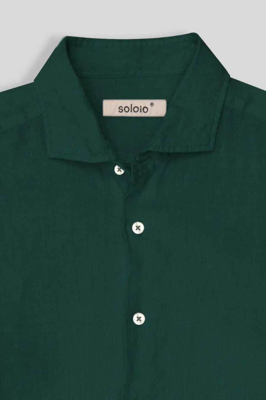 basic linen shirt dark green
