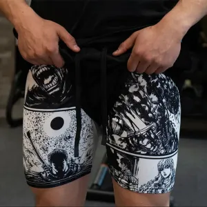 Berserk Manga Quick Dry Premium Mesh Workout Shorts