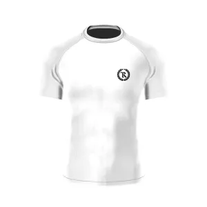 Black Gang Jiu Jitsu Rash Guard Short Sleeve [WHITE X BLACK]