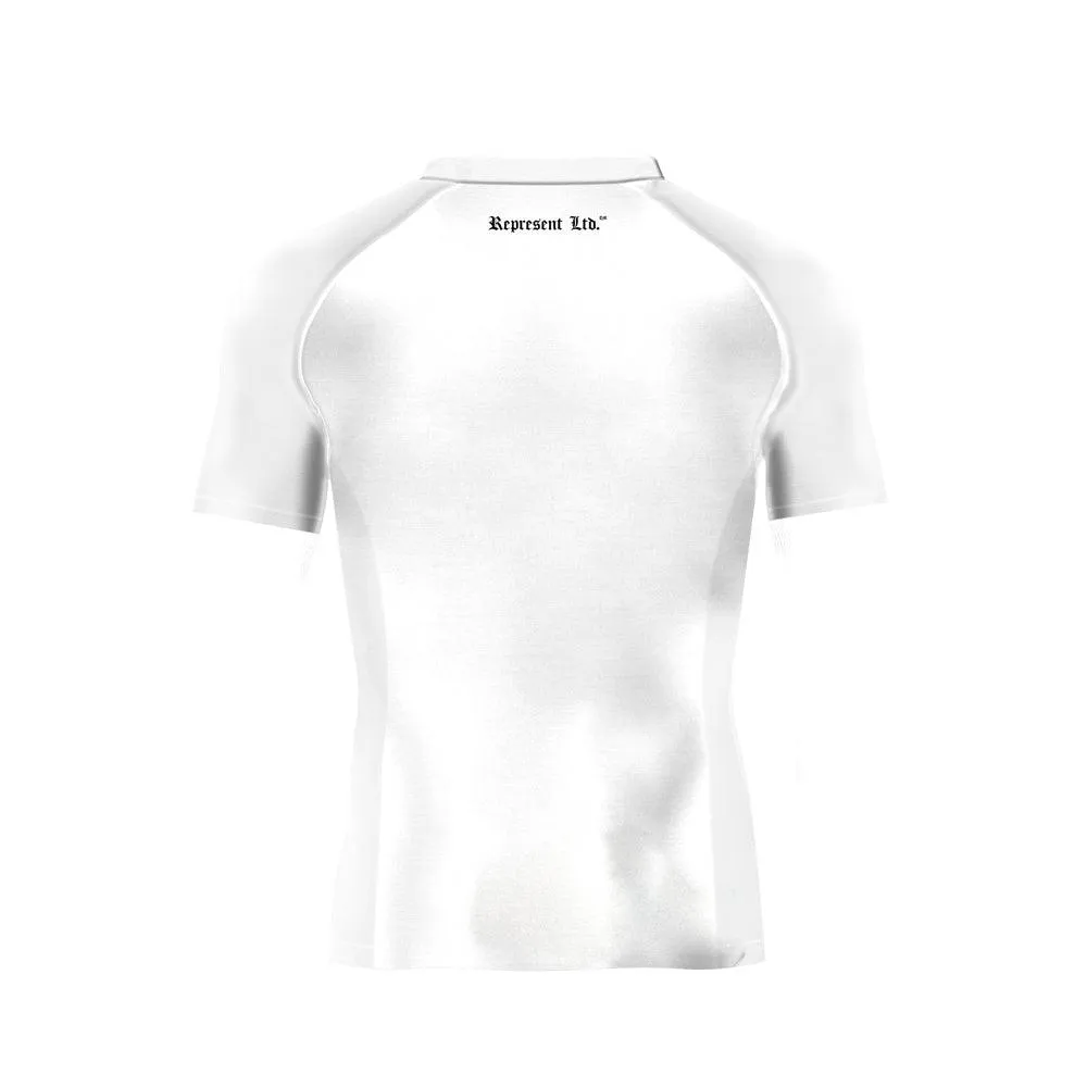 Black Gang Jiu Jitsu Rash Guard Short Sleeve [WHITE X BLACK]