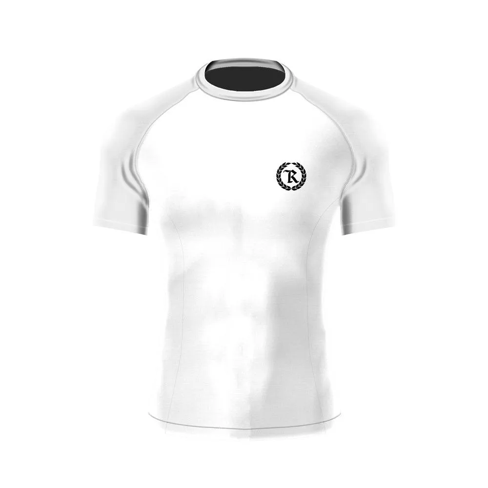 Black Gang Jiu Jitsu Rash Guard Short Sleeve [WHITE X BLACK]
