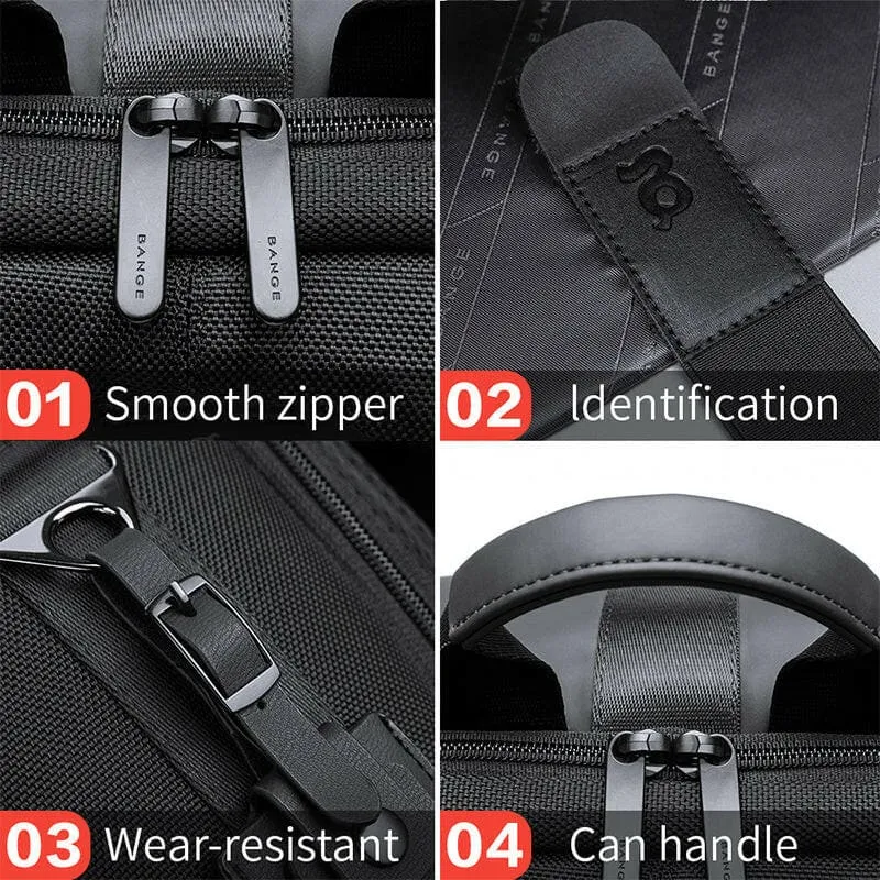 Black Roll-top Casual Business Backpack Large Capacity Travel Bag