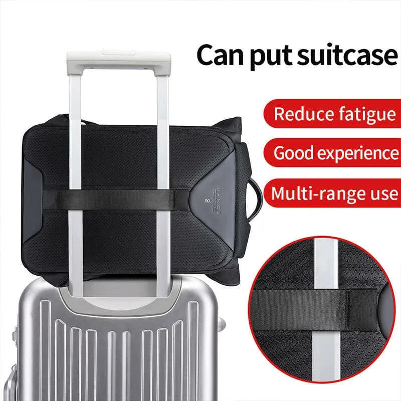Black Roll-top Casual Business Backpack Large Capacity Travel Bag