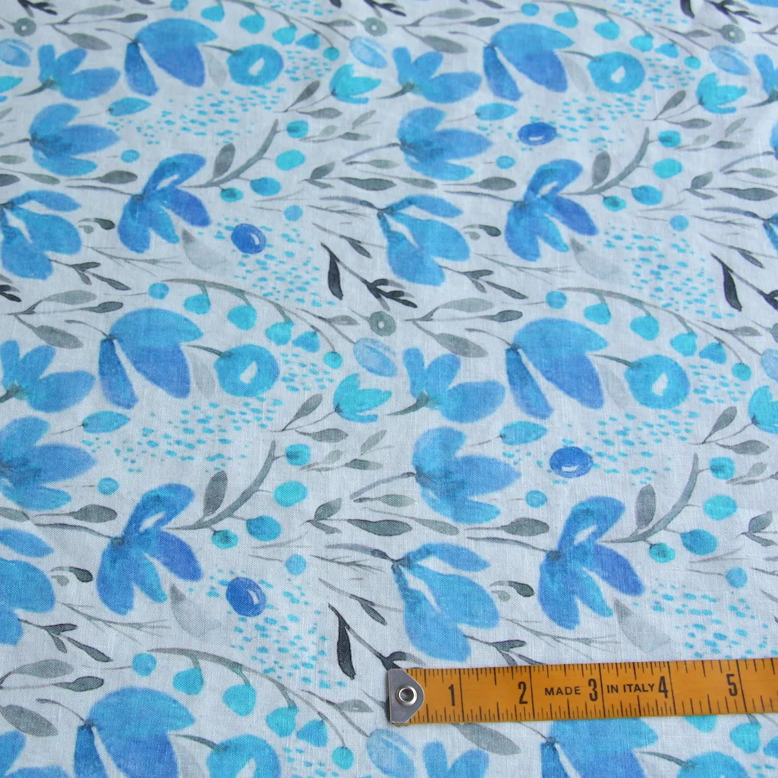 Blueberry Fields Washed Printed Linen