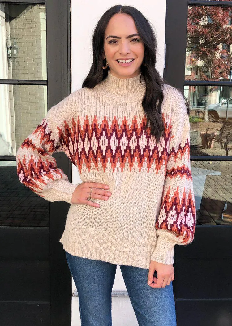 Boulder Fairisle Mock Neck Sweater-***FINAL SALE***