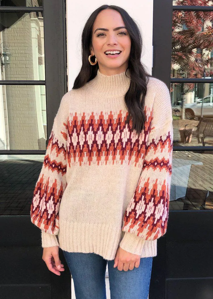 Boulder Fairisle Mock Neck Sweater-***FINAL SALE***