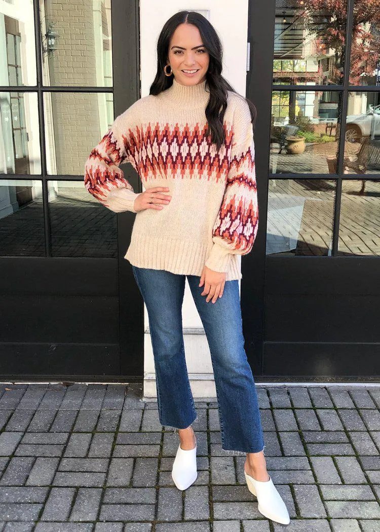 Boulder Fairisle Mock Neck Sweater-***FINAL SALE***