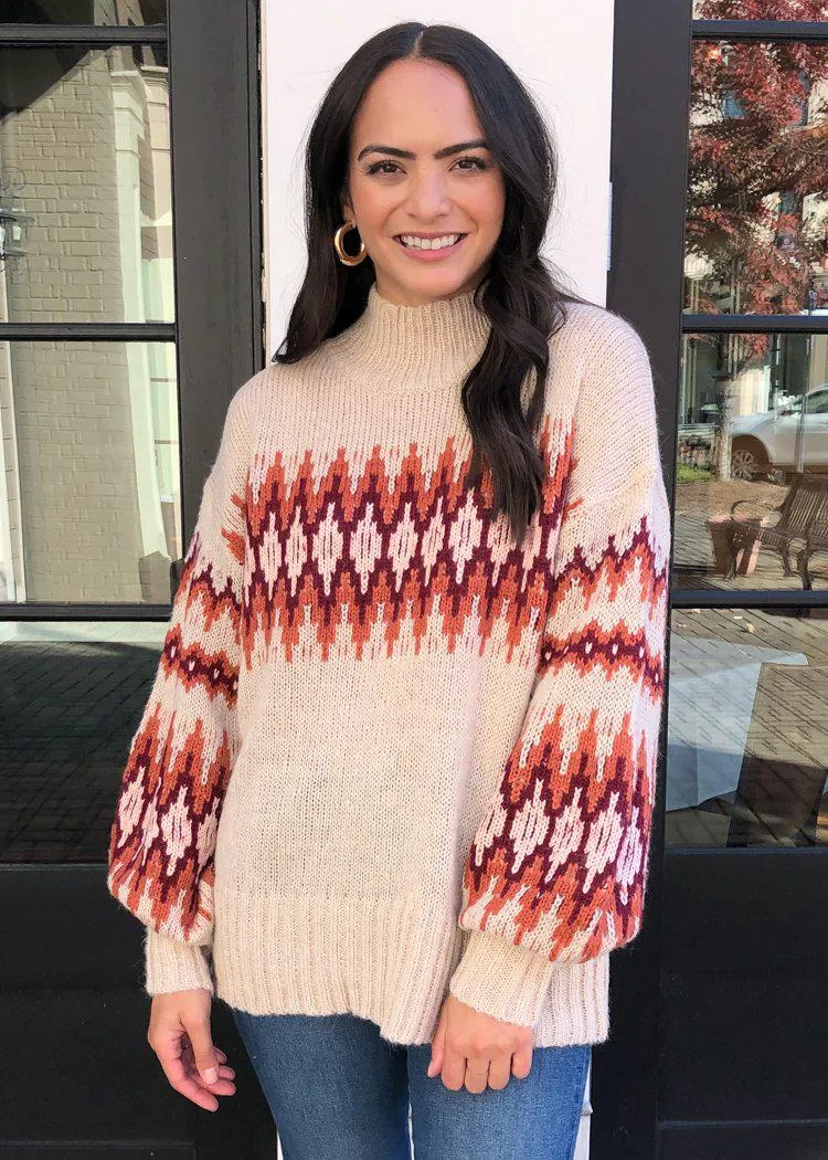 Boulder Fairisle Mock Neck Sweater-***FINAL SALE***