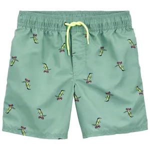Boys' Alligator Print Swim Trunks 3Q546910