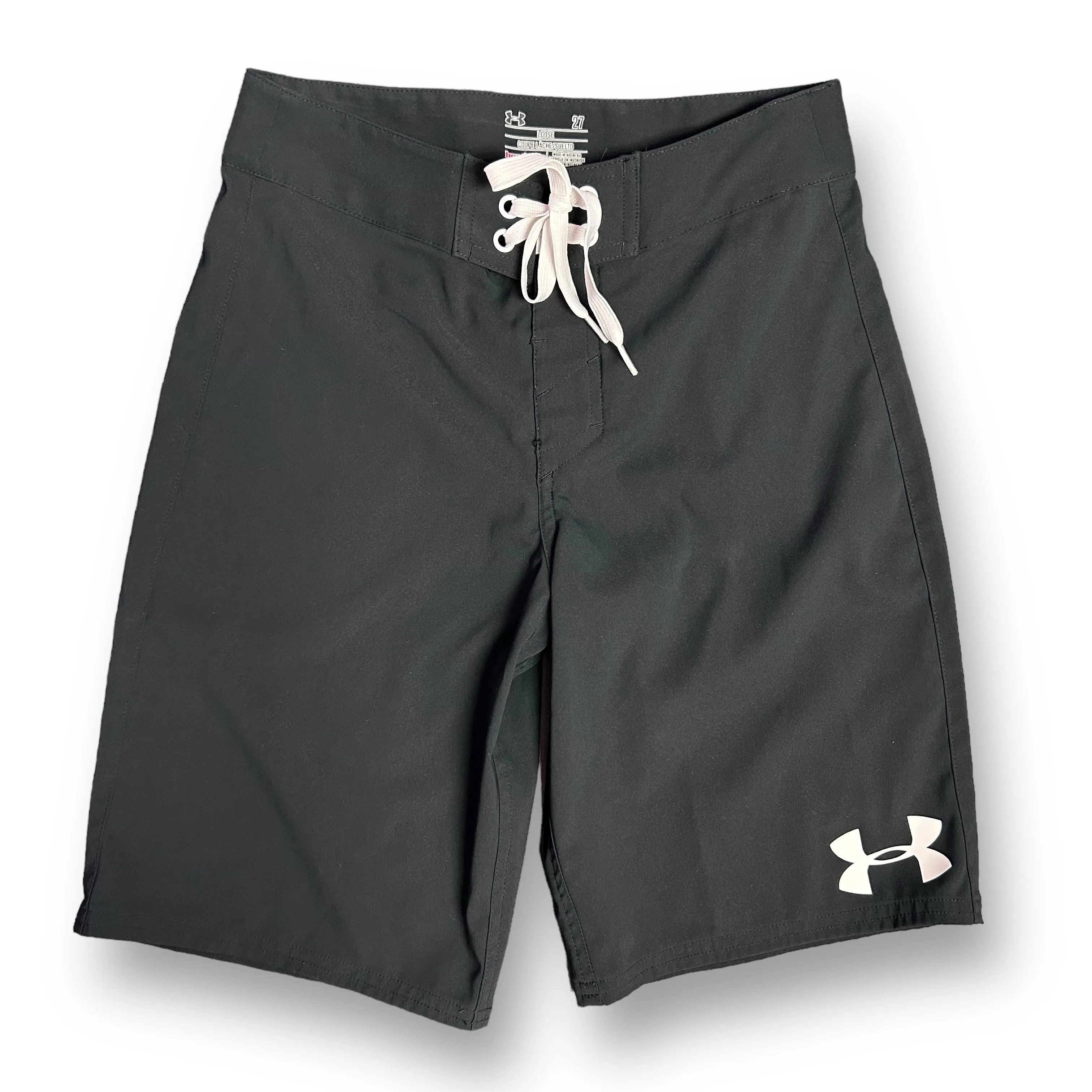 Boys Under Armour Heatgear Size 14/16 YXL 27" Black Swim Trunks