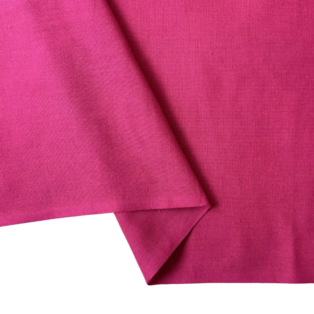 Bright Pink Color Pure Cotton Linen Fabric (Width 42 Inches)