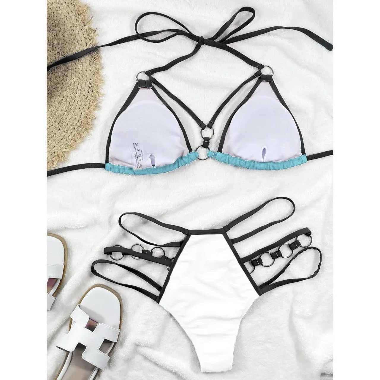 Bundle of Glowing Skull Gothic Sleepwears Sets & Tear Me Apart Sexy Cut Out String Bikini Set