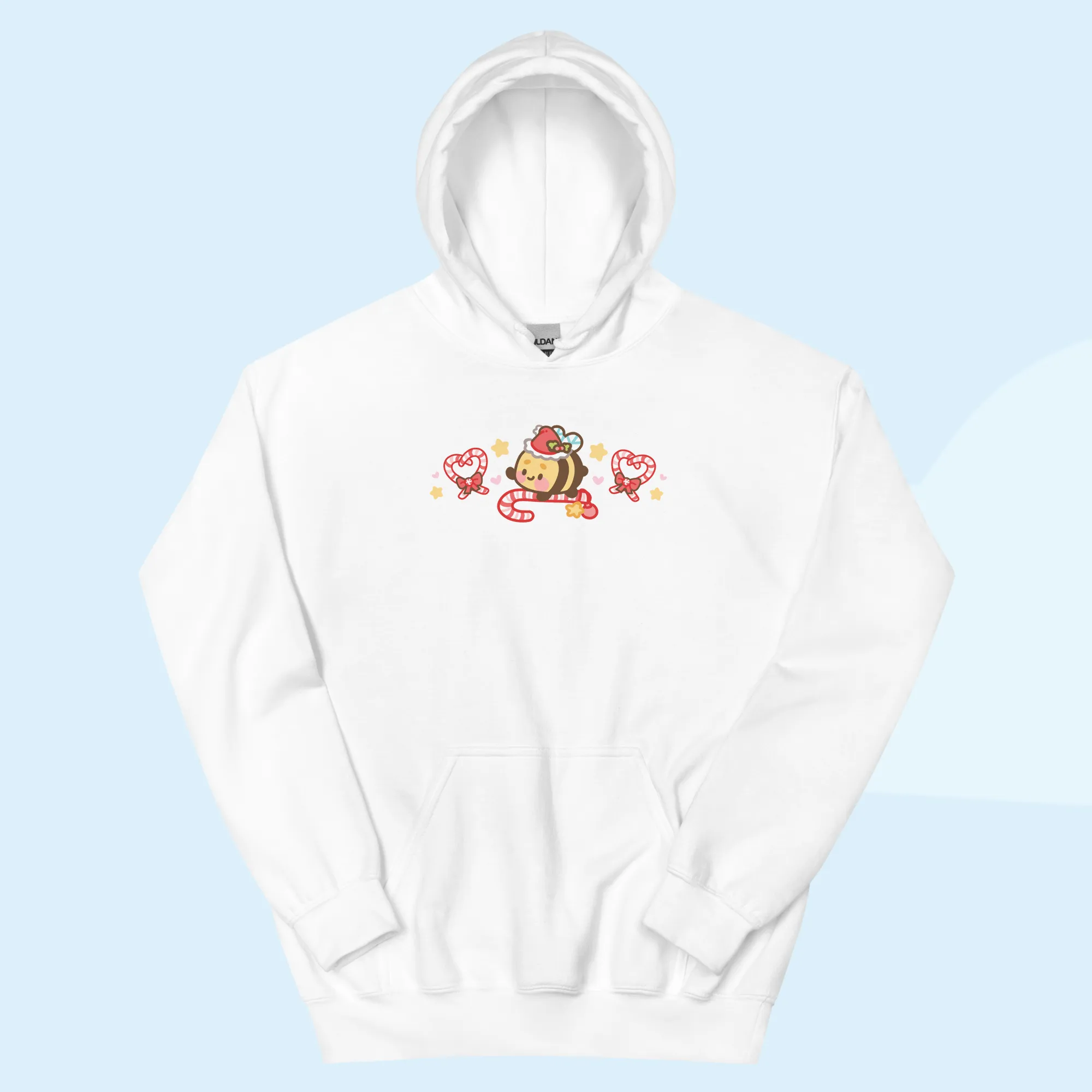 Candy Cane Lane Christmas Hoodie | Bumble Bee Kawaii Holiday Apparel | Festive Winter Clothing
