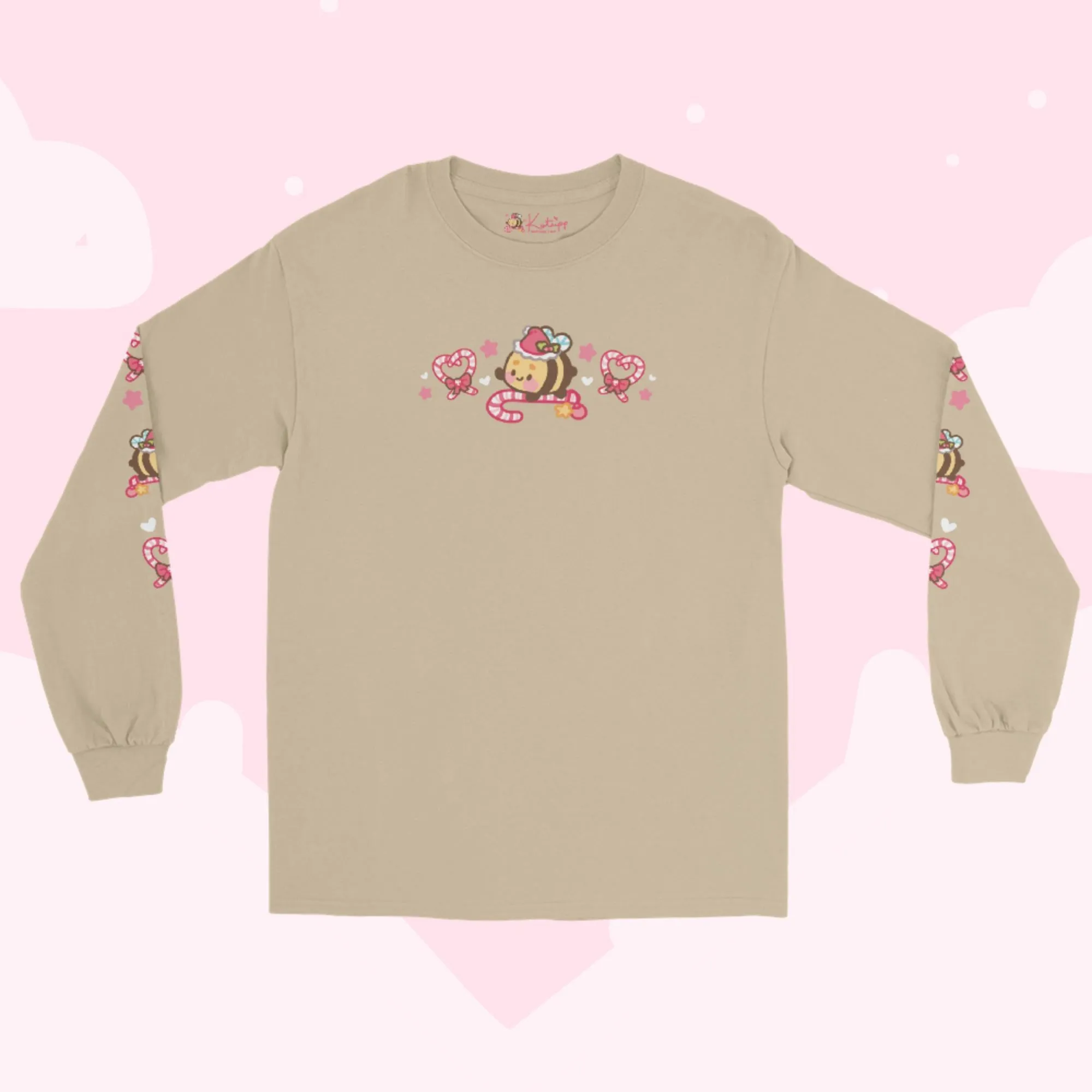 Candy Cane Lane Christmas Long Sleeve Shirt | Bumblebutt the Bumble Bee Holiday Apparel | Festive Winter Clothing