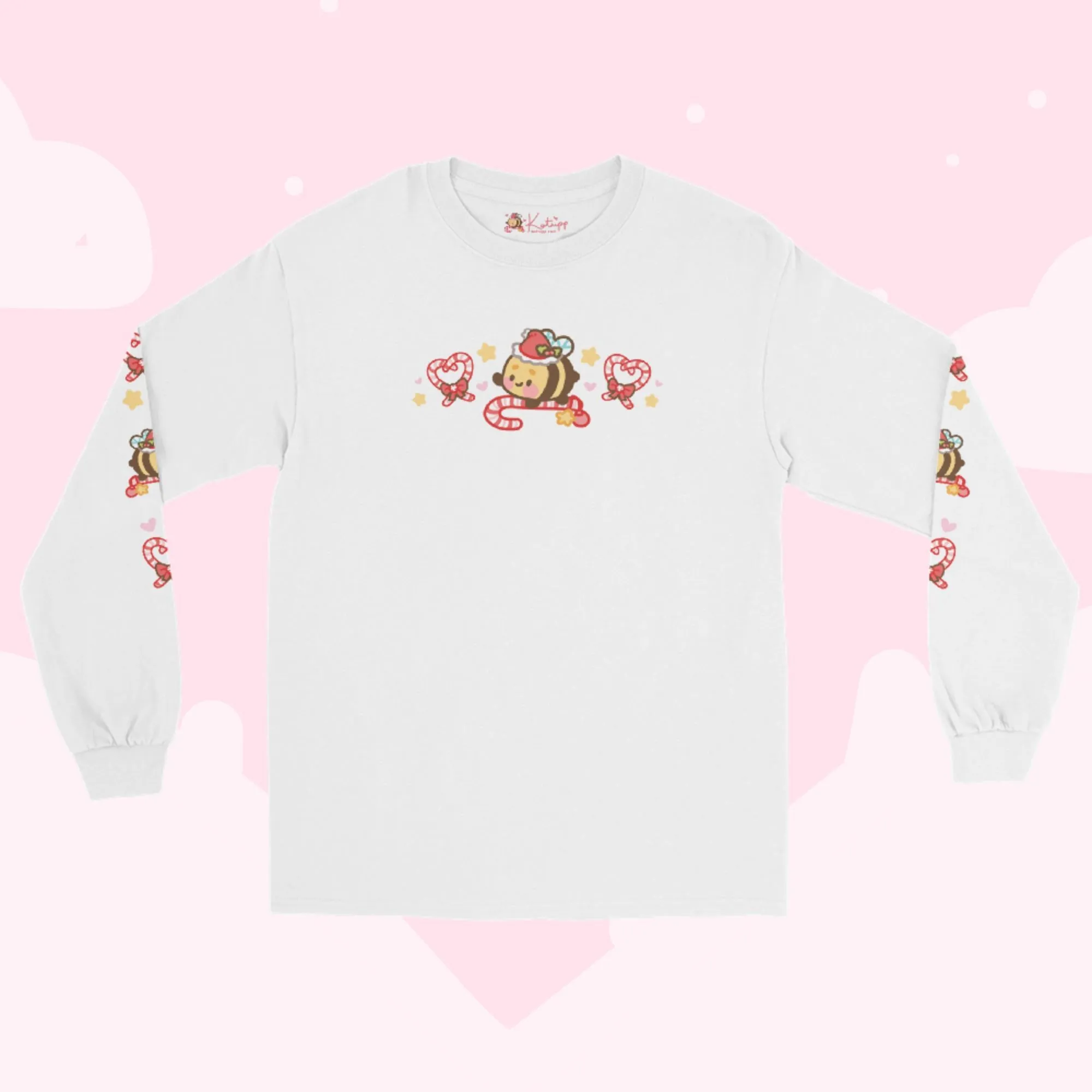 Candy Cane Lane Christmas Long Sleeve Shirt | Bumblebutt the Bumble Bee Holiday Apparel | Festive Winter Clothing