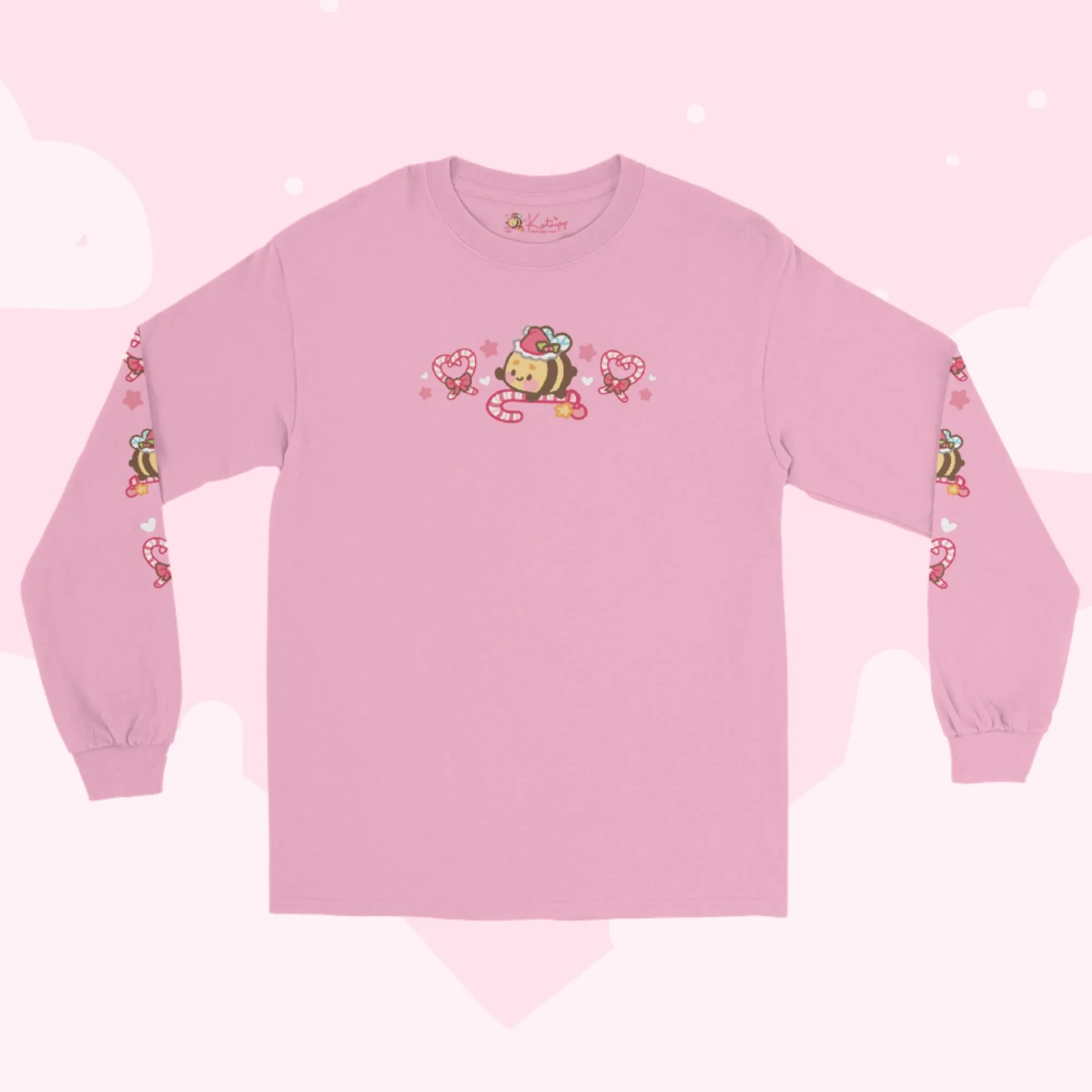 Candy Cane Lane Christmas Long Sleeve Shirt | Bumblebutt the Bumble Bee Holiday Apparel | Festive Winter Clothing
