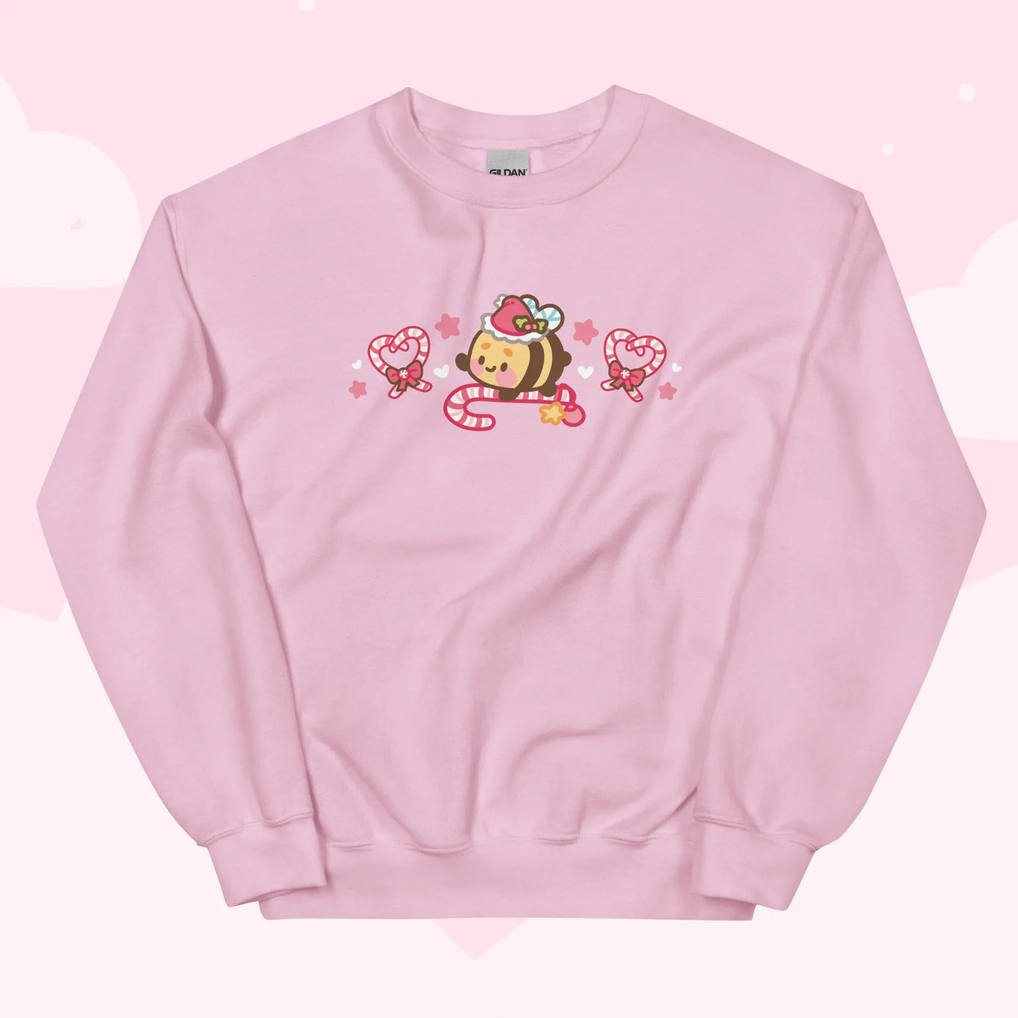 Candy Cane Lane Christmas Sweater | Bumble Bee Kawaii Holiday Apparel | Festive Winter Clothing