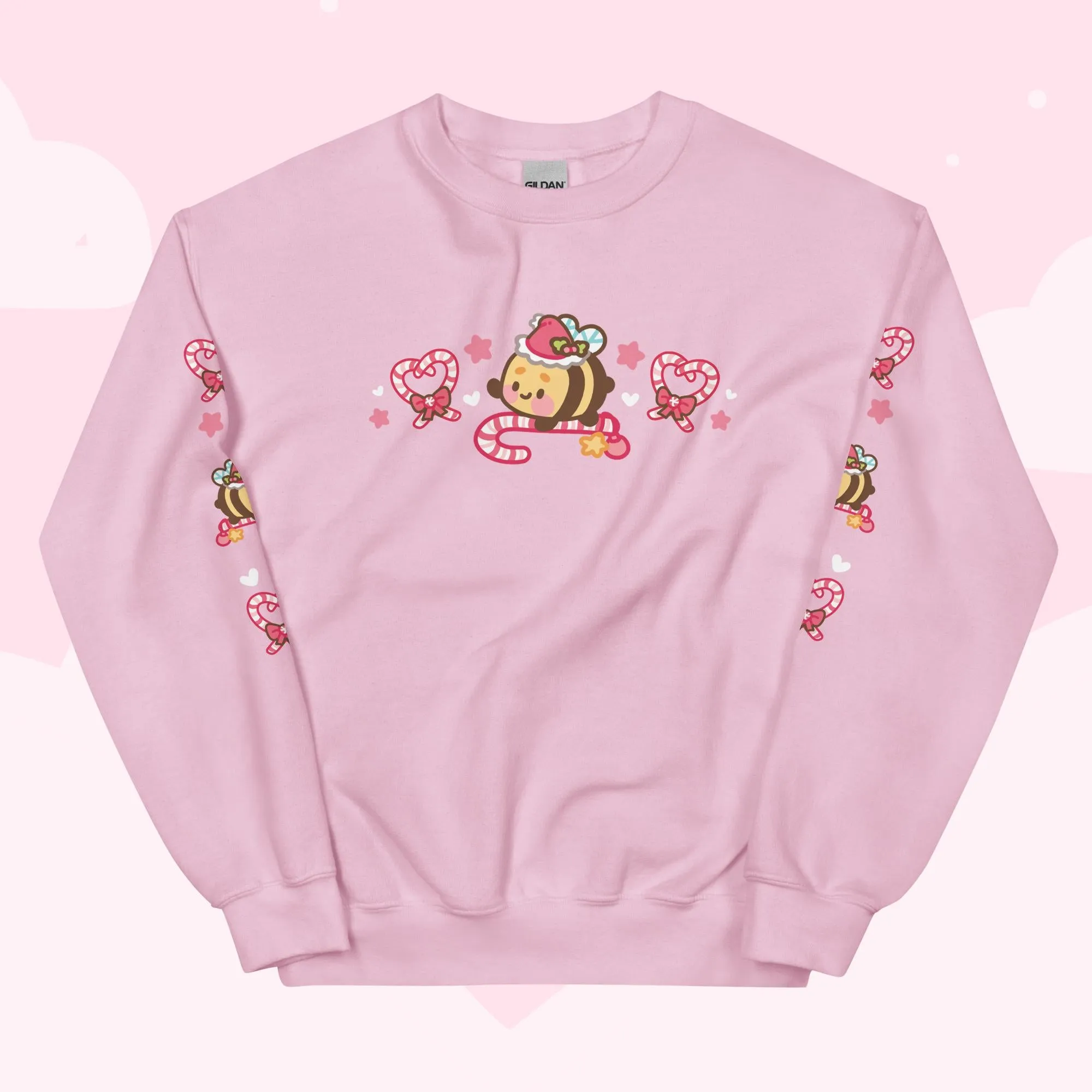 Candy Cane Lane Christmas Sweater Jumper | Kawaii Bumble Bee Holiday Apparel | Festive Winter Clothing