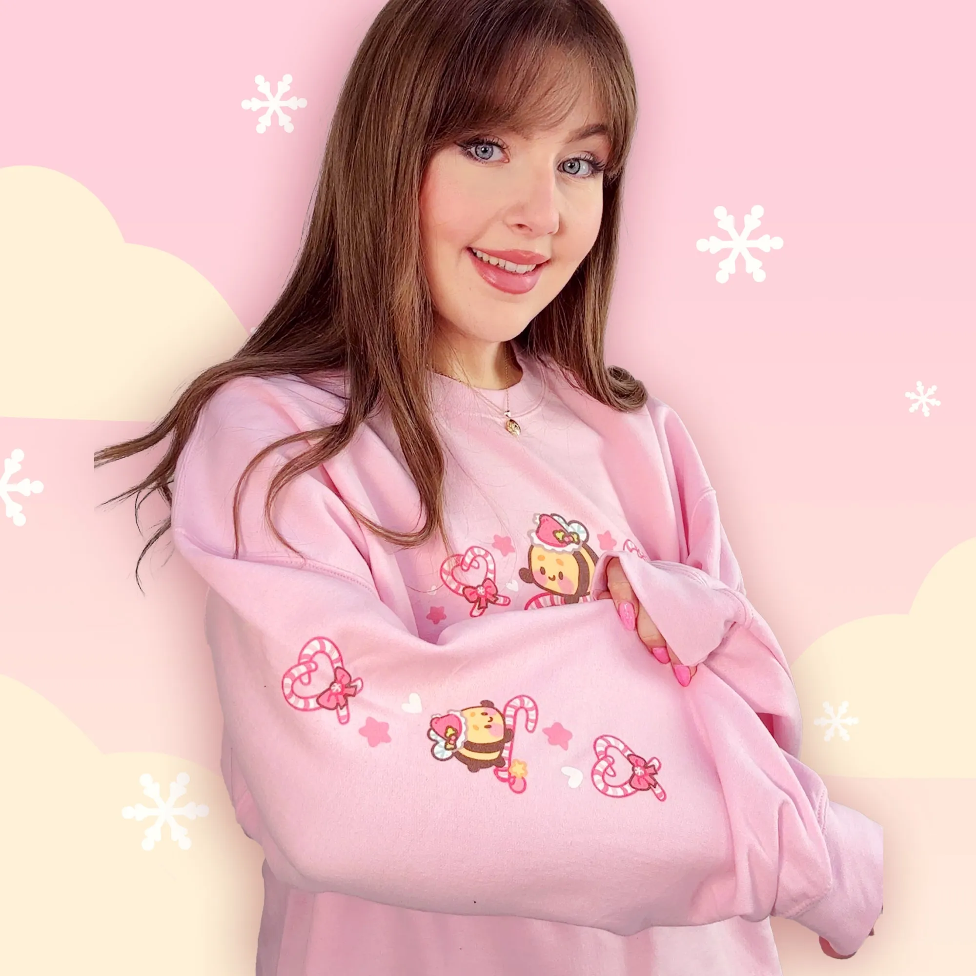 Candy Cane Lane Christmas Sweater Jumper | Kawaii Bumble Bee Holiday Apparel | Festive Winter Clothing