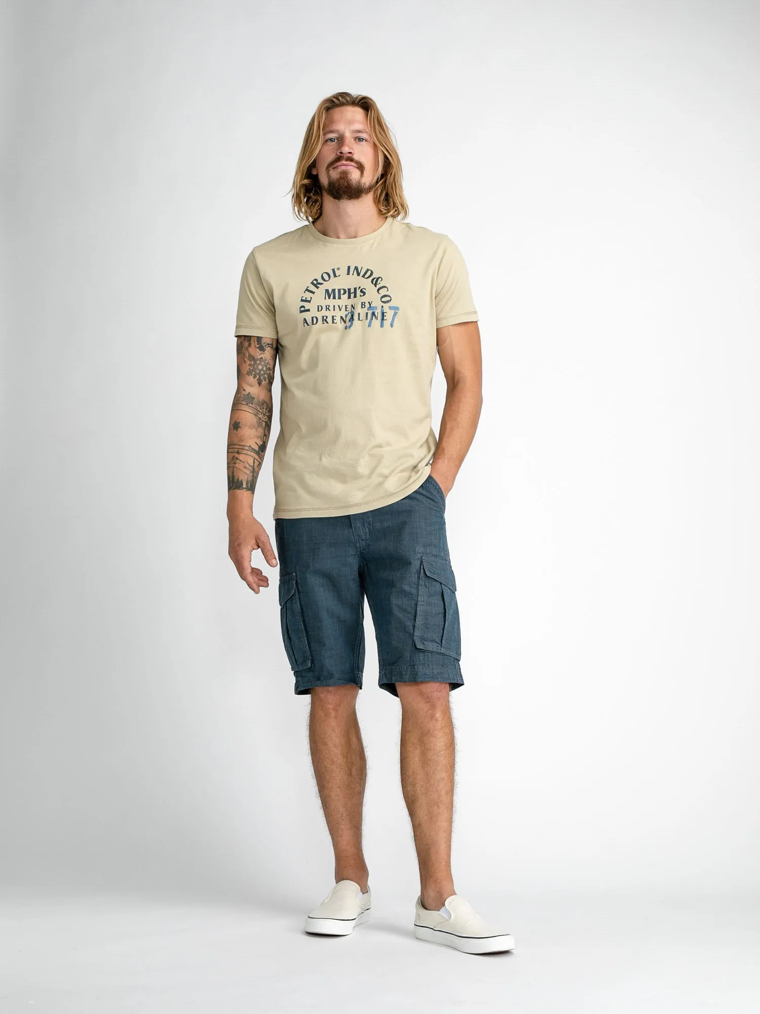 Checked cargo shorts