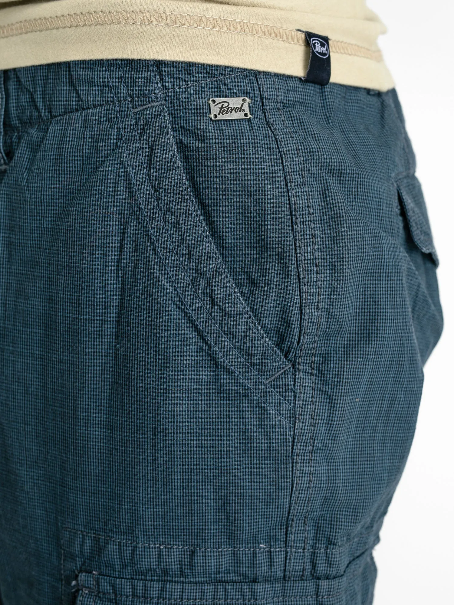 Checked cargo shorts