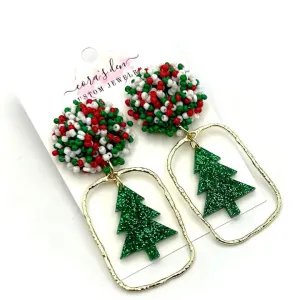 Christmas Tree frame Earrings