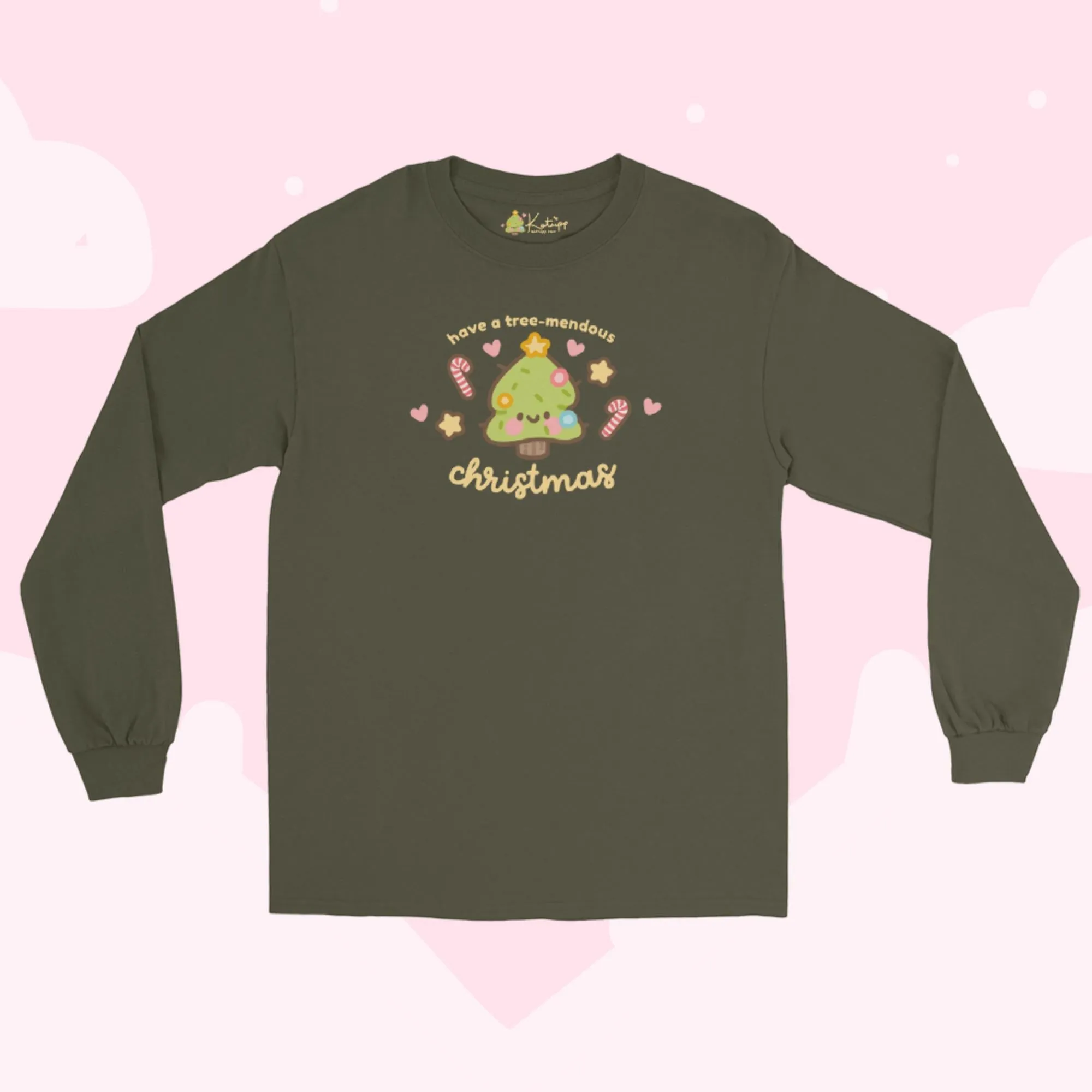 Christmas Tree Kawaii Long Sleeve Shirt | Sprinkle Spruce Cute Holiday Top | Festive Winter Outfit for Christmas