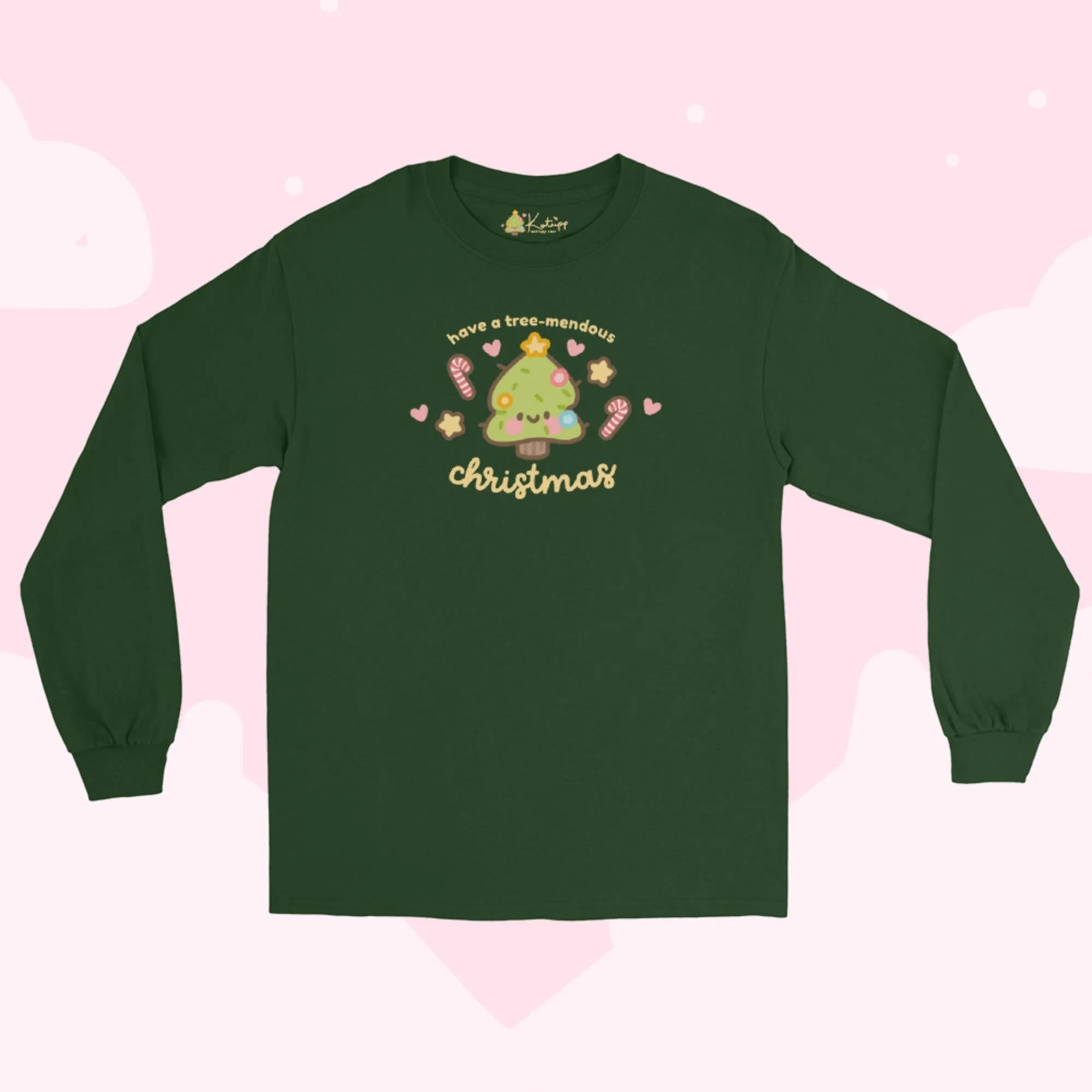 Christmas Tree Kawaii Long Sleeve Shirt | Sprinkle Spruce Cute Holiday Top | Festive Winter Outfit for Christmas