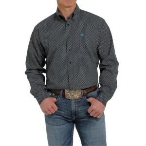 Cinch® Men's Navy Geo Print Plain Weave Button Down Shirt MTW1105366