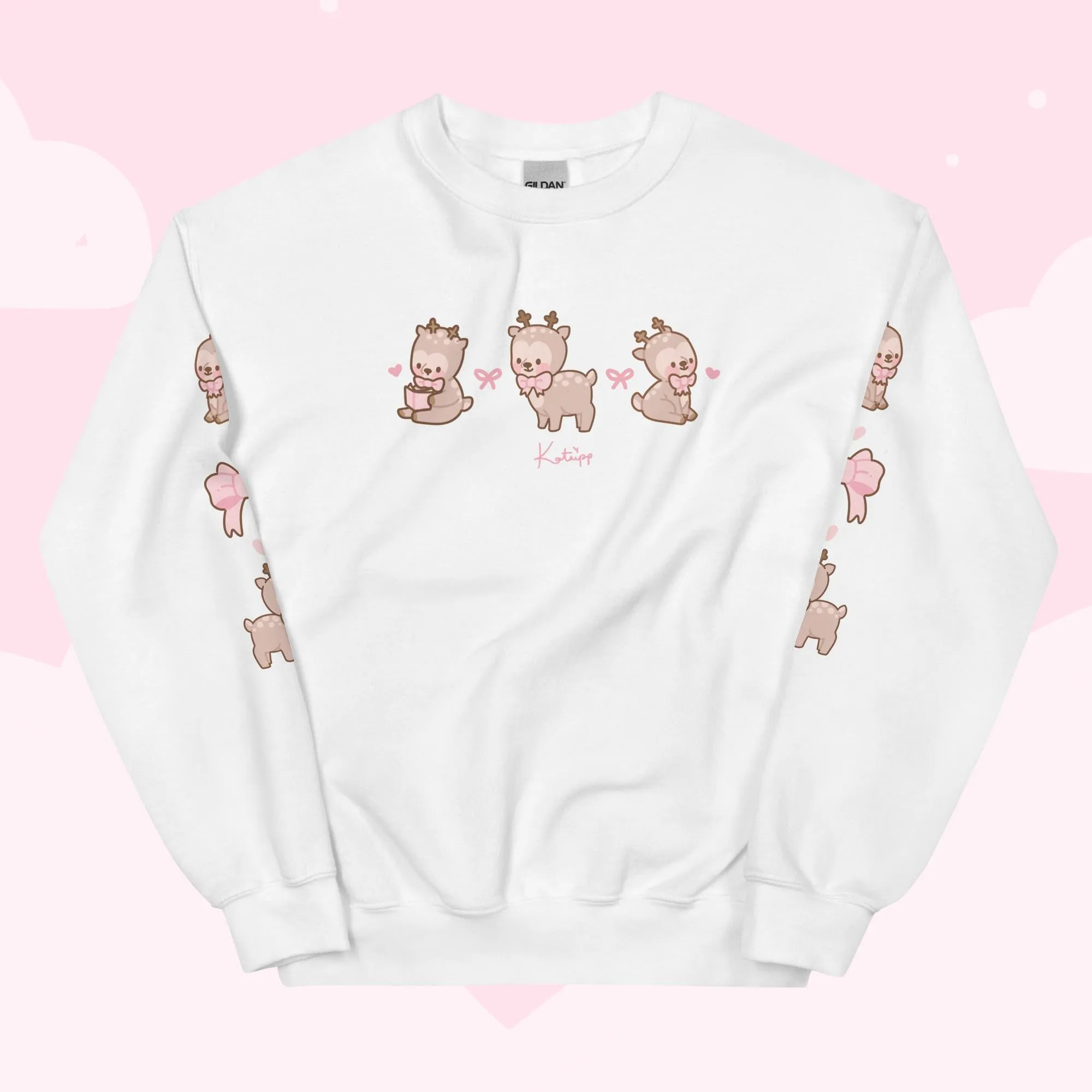 Cinnamon the Chubby Reindeer Cute Christmas Sweater | Festive Holiday Season Kawaii Sweatshirt | Cozy Warm Winter Sweater