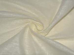 Cream Check Loose Weave Superior Cotton Linen Shirting Fabric
