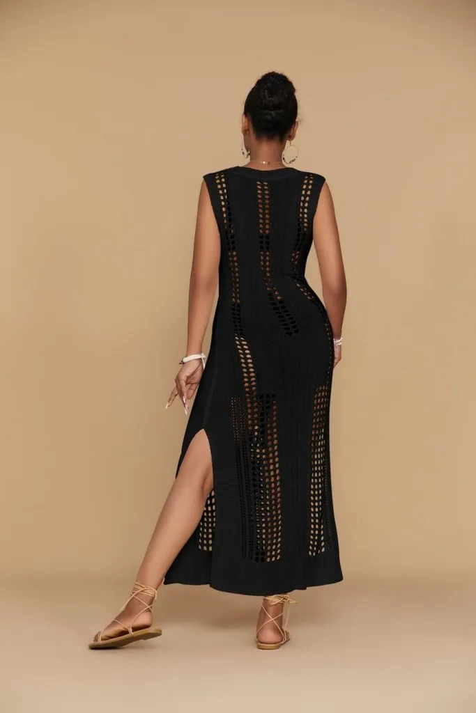 Crochet Swimwear Mesh Coverup Dress