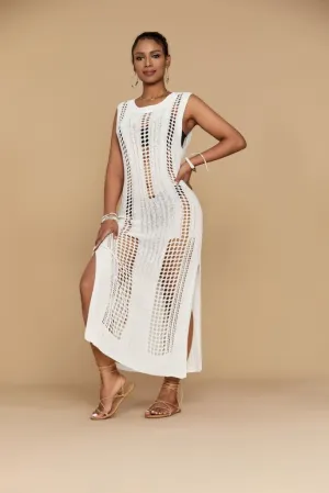 Crochet Swimwear Mesh Coverup Dress