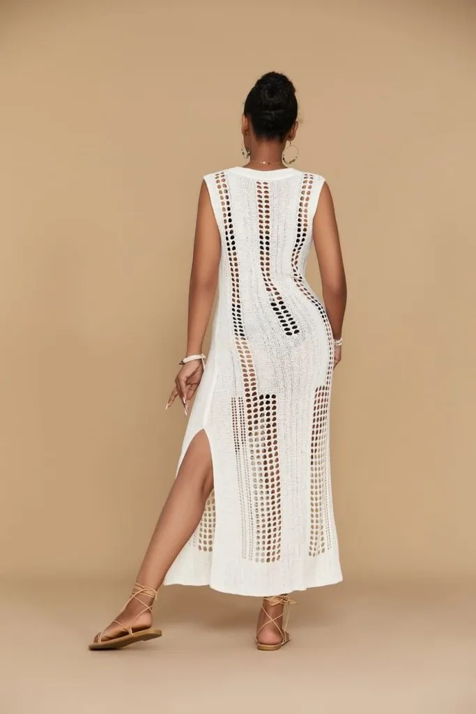 Crochet Swimwear Mesh Coverup Dress
