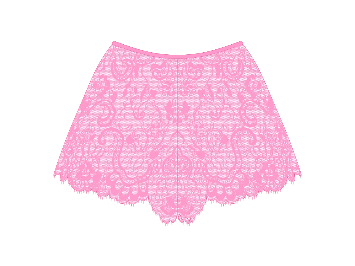 Cupid Pink Minimal Lace Shorts