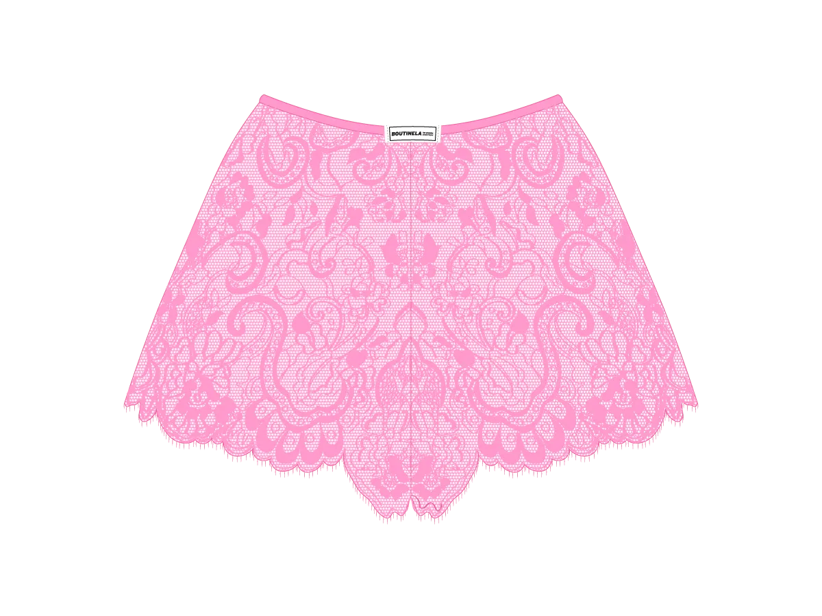 Cupid Pink Minimal Lace Shorts