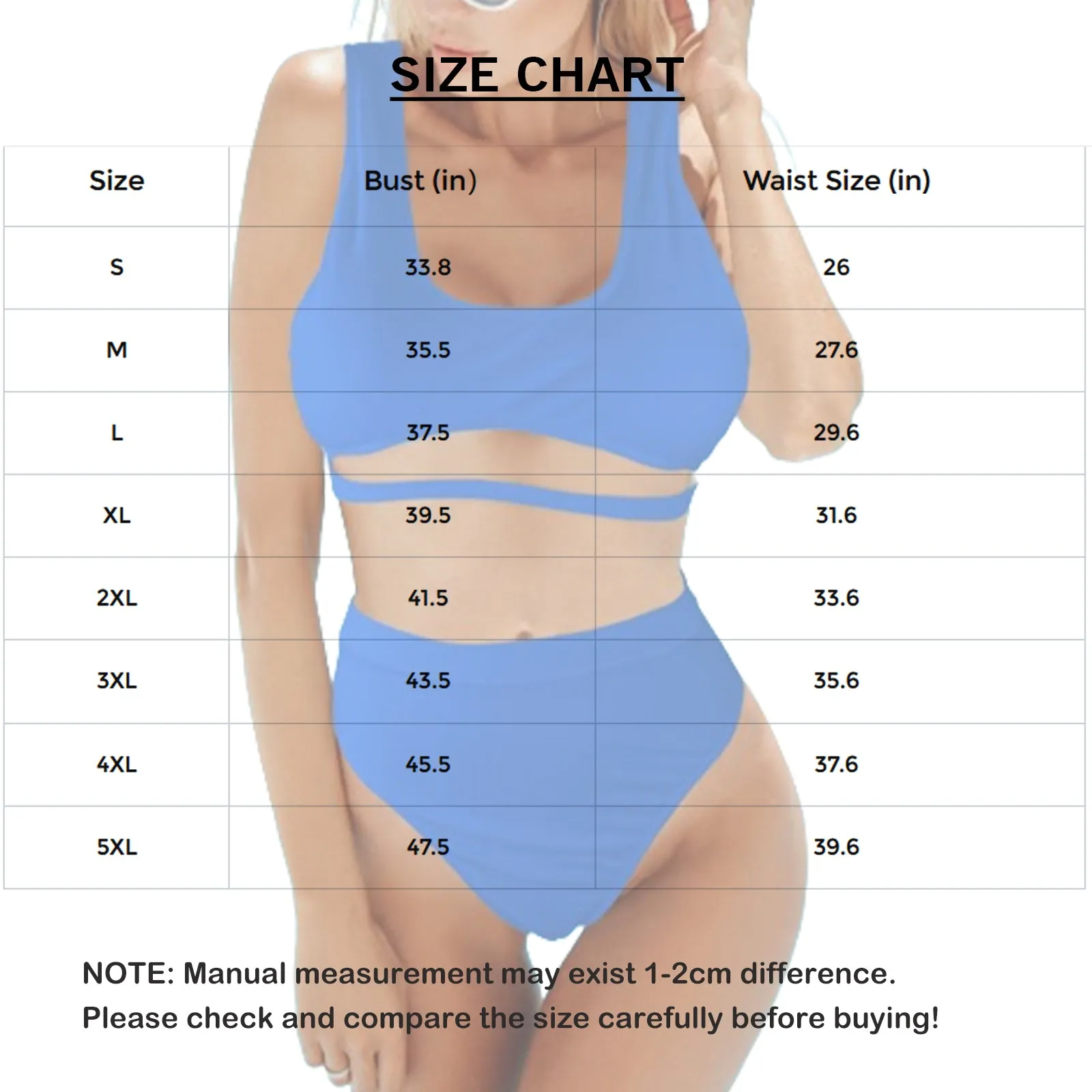 Custom Face Blue Women's High Waisted Bikini Sets Personalized High Cut Swimsuits Sporty Cut Out Swimsuits Bathing Suits