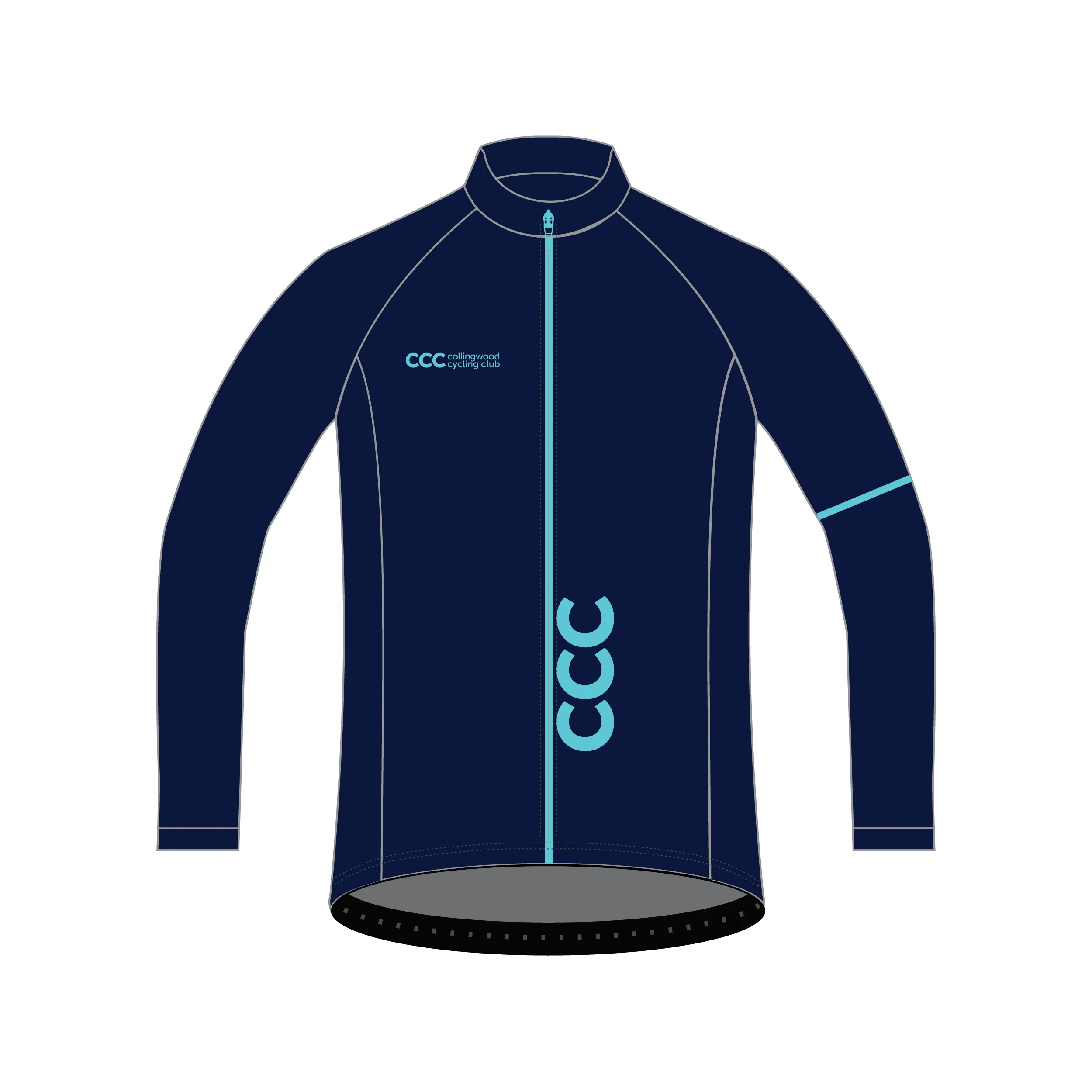 Custom Thermal Jacket - Collingwood Cycling Club Navy