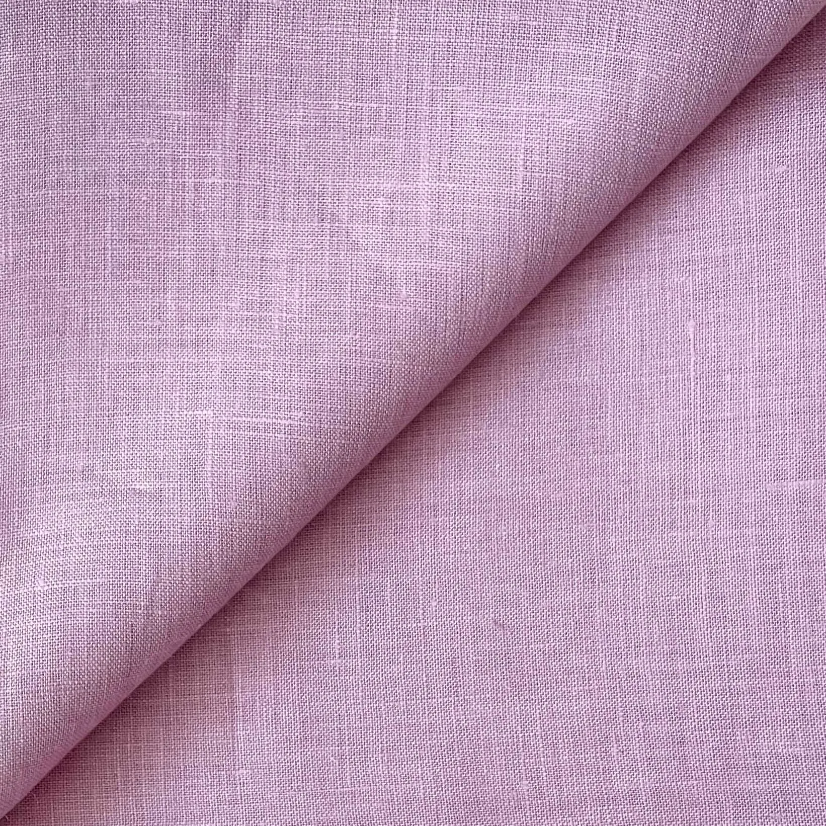 Dusty Lilac Plain Premium 60 Lea Pure Linen Fabric (Width 58 Inches)